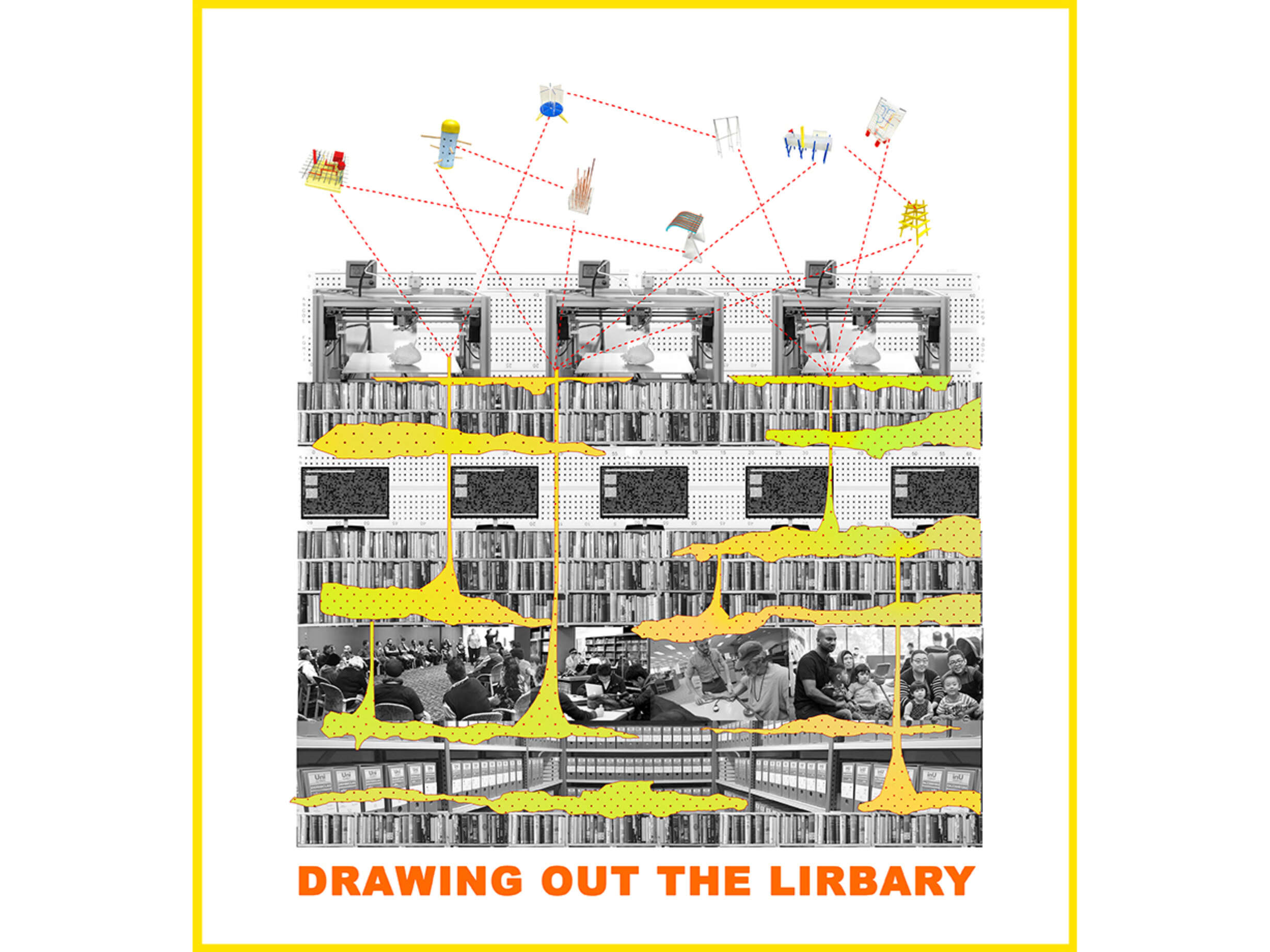 Drawing Out The Library, collage