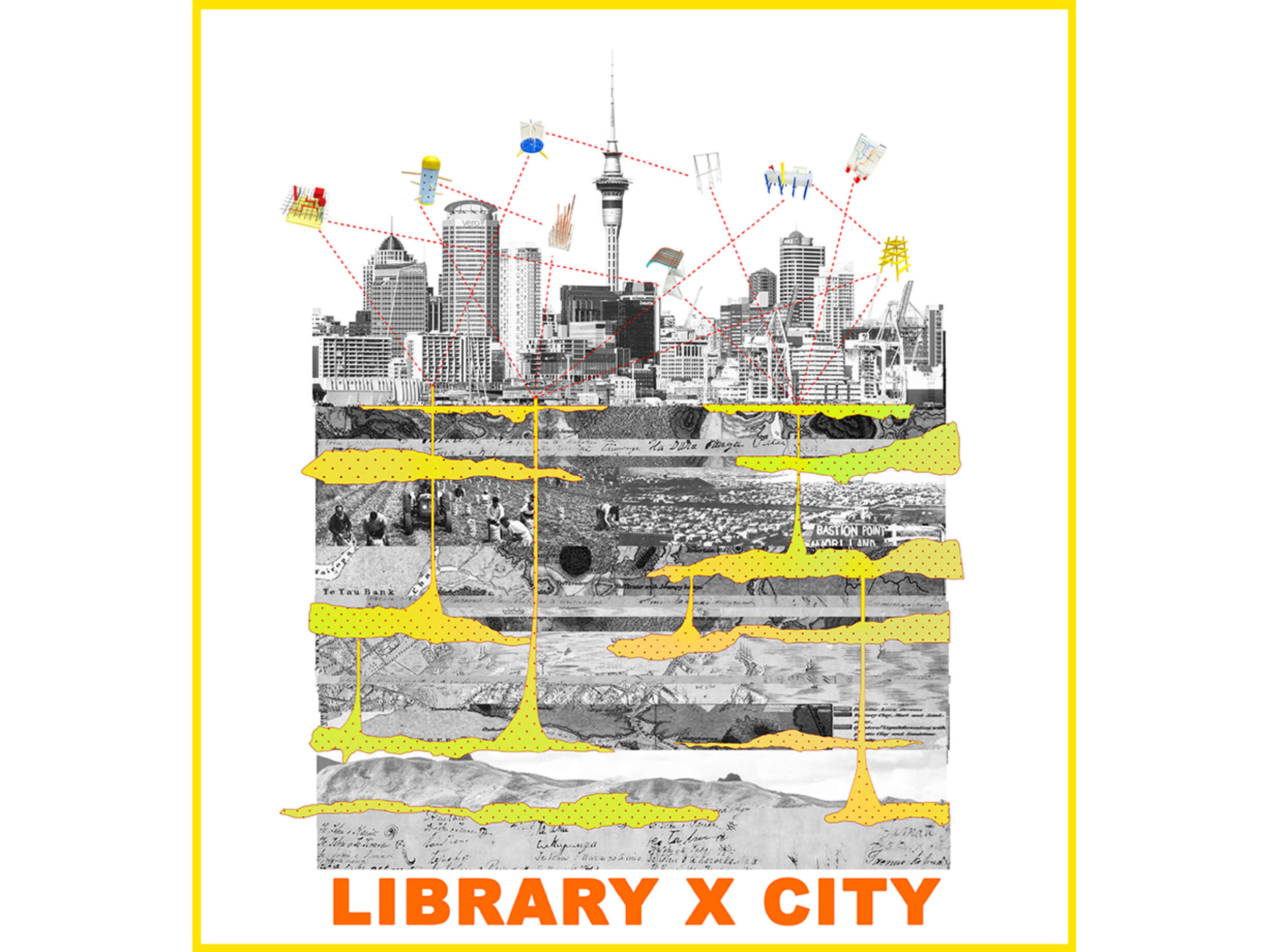 Library x City, collage