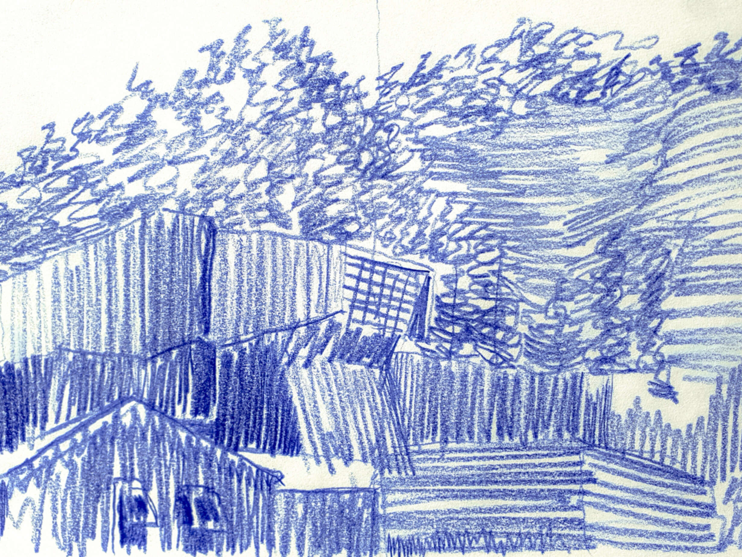 1A - Perceptions of the Plein-Air [30 Minutes, Blue Pencil in 254 x 177mm Sketchbook]