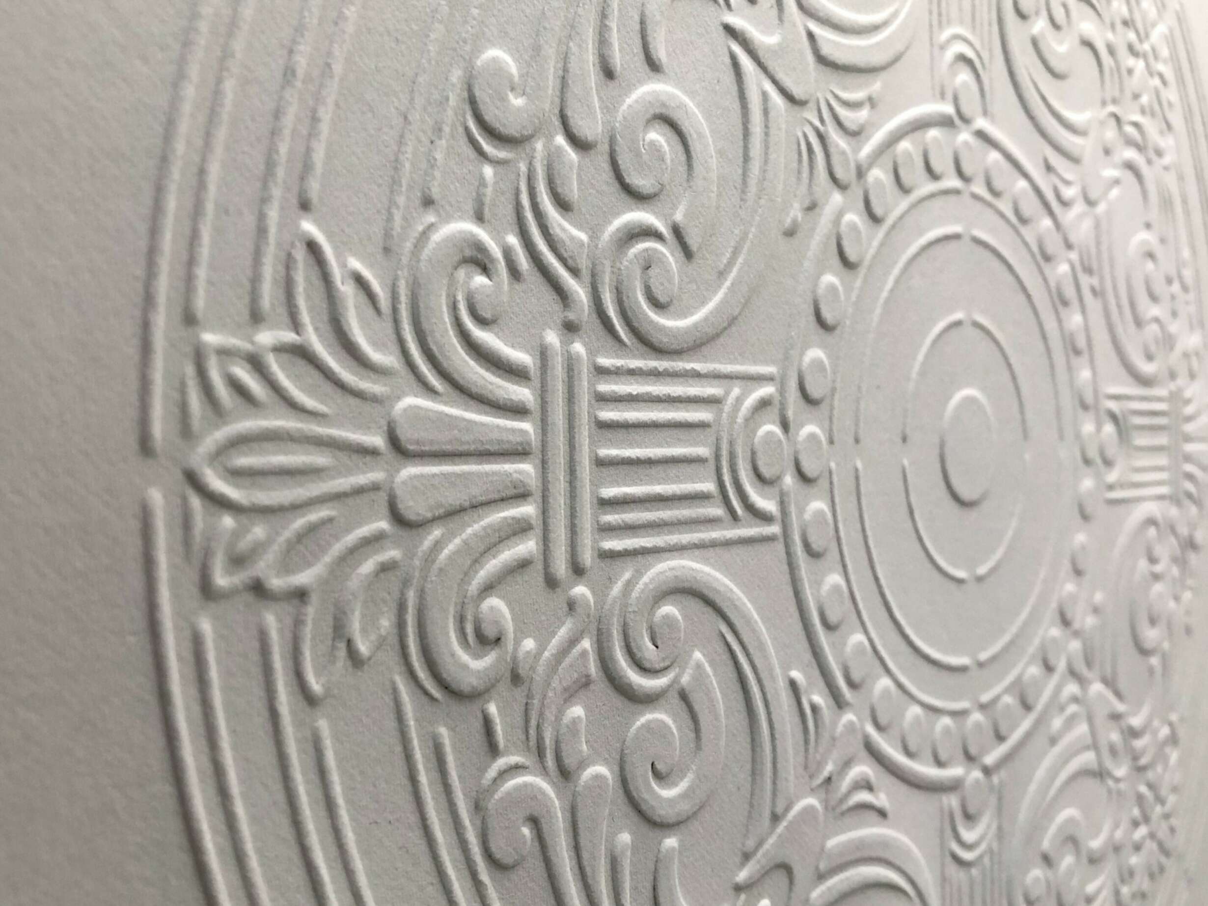 Te Aroha Post Office Ceiling Rose Embossing