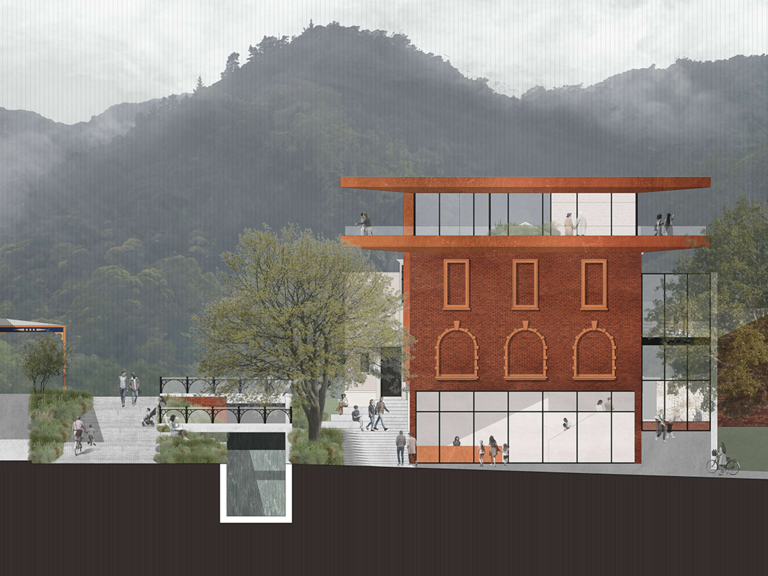 Te Aroha Post Office Extension Proposal - South Elevation