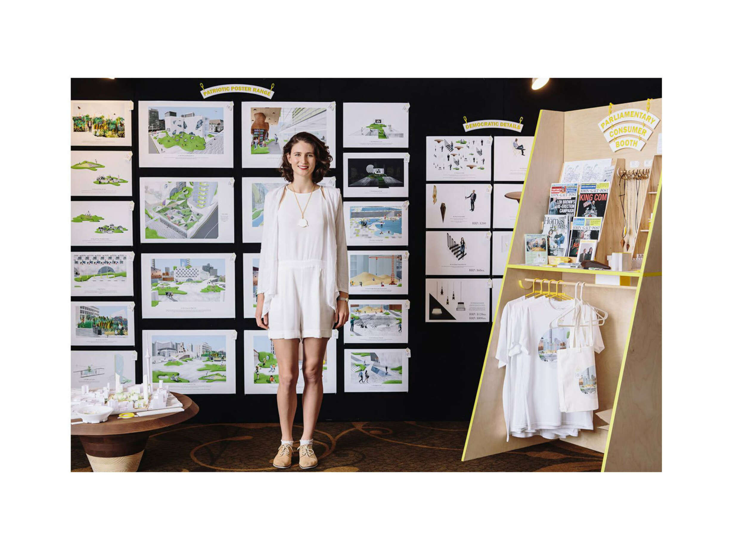 The project was presented as a full package, with the drawings, the model and the gift store - everything was for sale