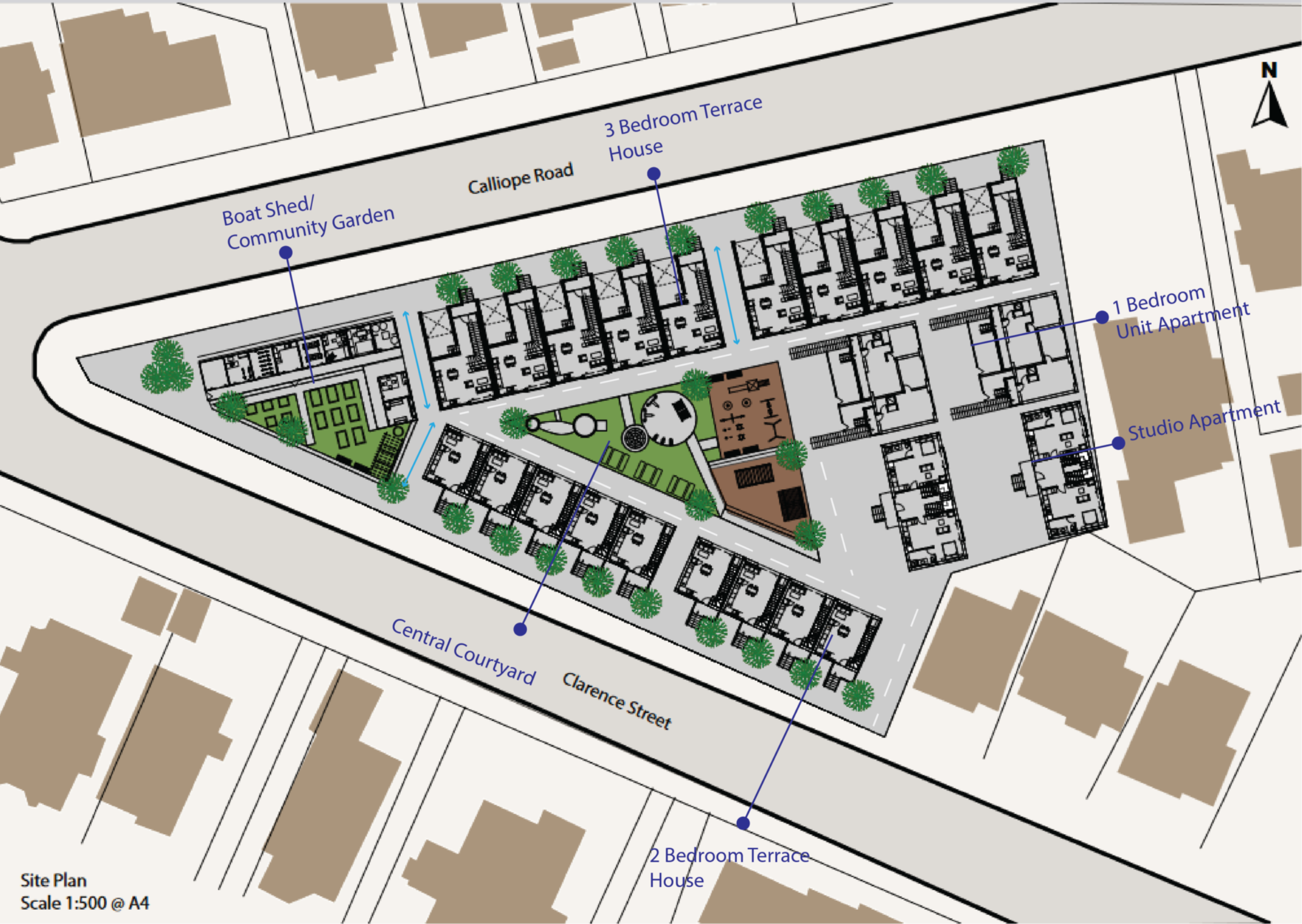 Site plan with label